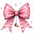 (2 Qty) Pink White Dot Bow DTF transfer