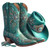 (2 Qty) Sea Green Boots Hat DTF transfer