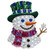 (2 Qty) Dark Green Jewels Snowman DTF transfer