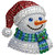 (2 Qty) Jewels & Rhinestone Snow Man DTF transfer