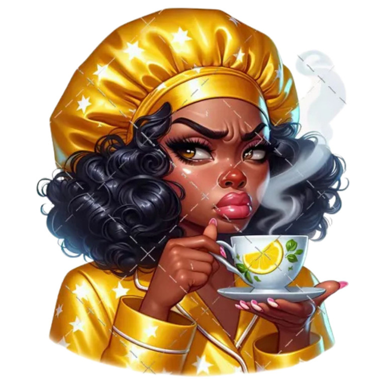 (2 Qty) Lemon Tea Girl DTF transfer