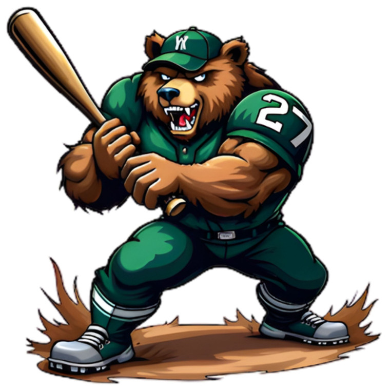 (2 Qty) Baseball Bear DTF transfer