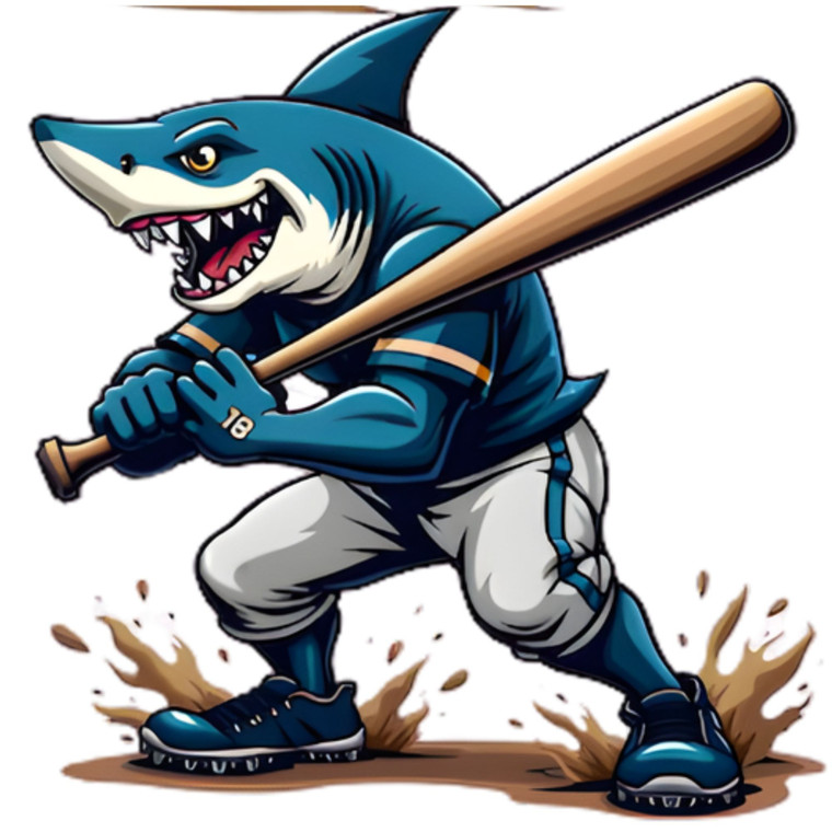 (2 Qty) Baseball Shark DTF transfer
