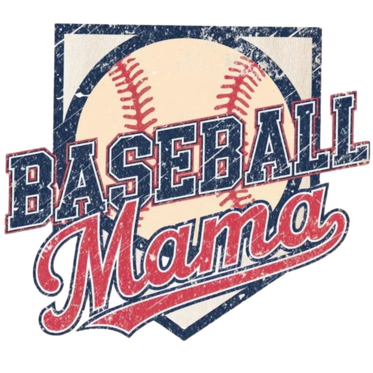 (2 Qty) Baseball Mama Retro DTF transfer