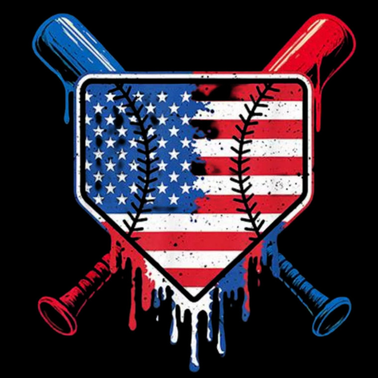 (2 Qty) Flag Base ball Bat DTF transfer