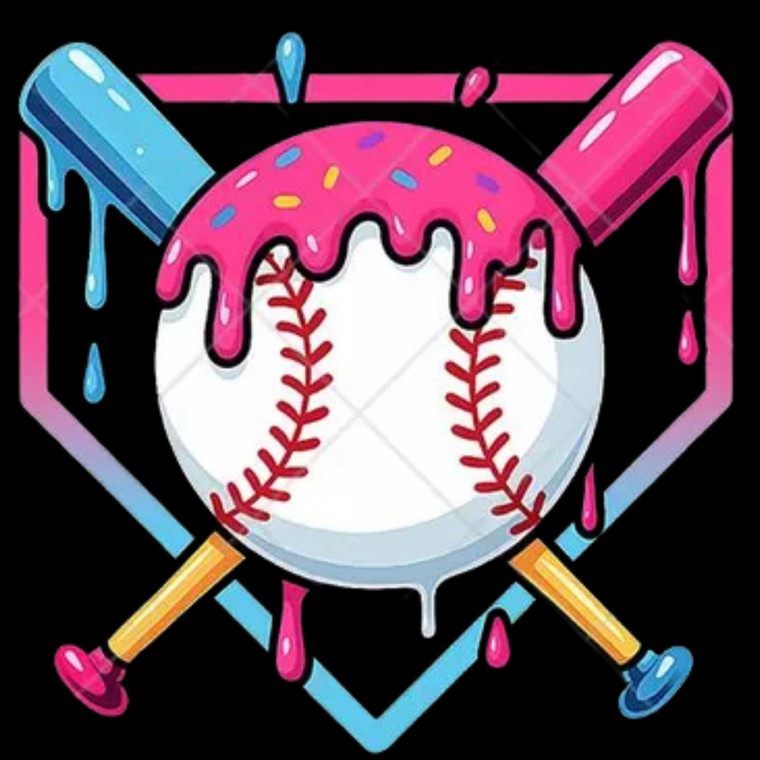 (2 Qty) Baseball Bat Icecream DTF transfer