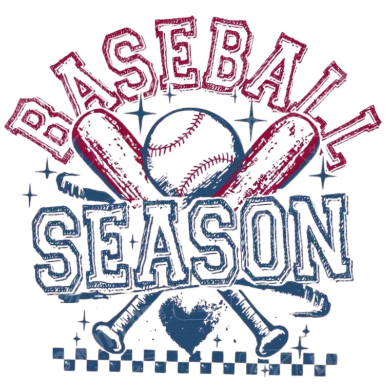 (2 Qty) Base Ball Season Retro DTF transfer