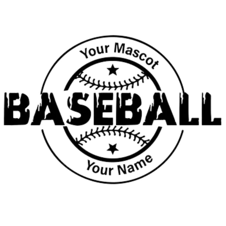 (2 Qty) Your Mascot Baseball Your Text DTF transfer