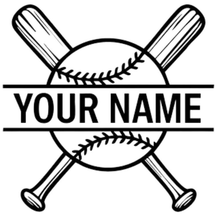(2 Qty) Your Name Baseball Bat DTF transfer