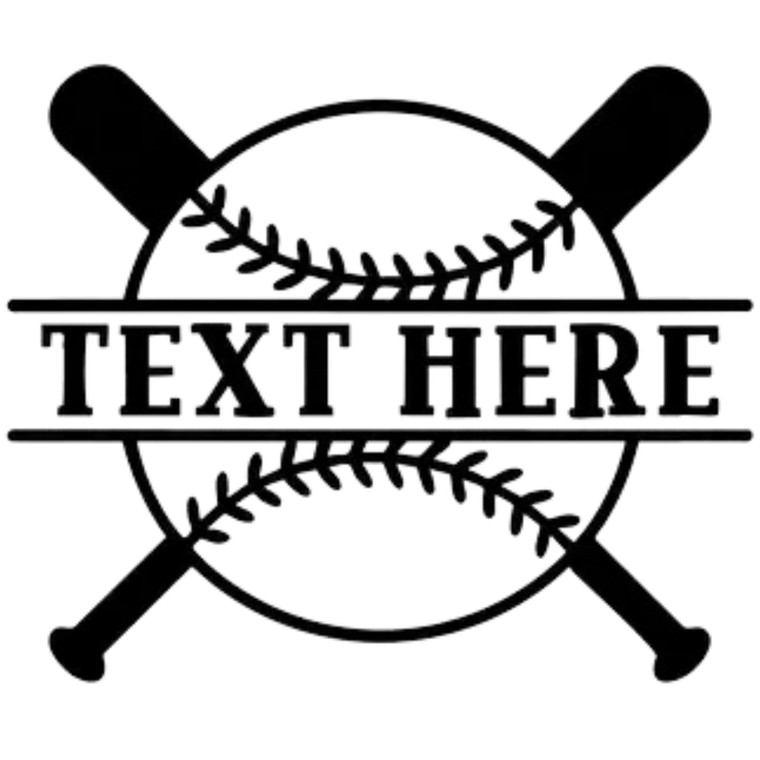 (2 Qty) Customize Your Text Black Ball Baseball DTF transfer