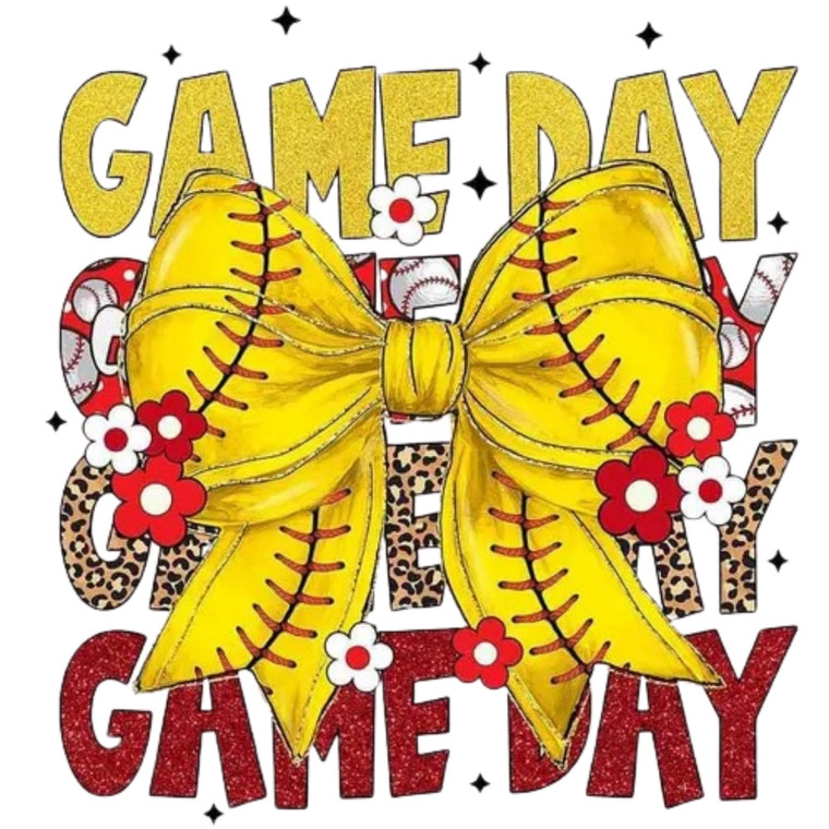 (Qty 2) Retro Yellow Game Day DTF transfer