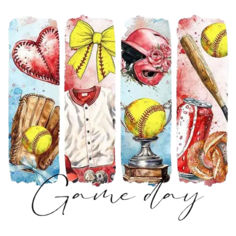 (Qty 2) Retro Yellow Game Day Trophy DTF transfer