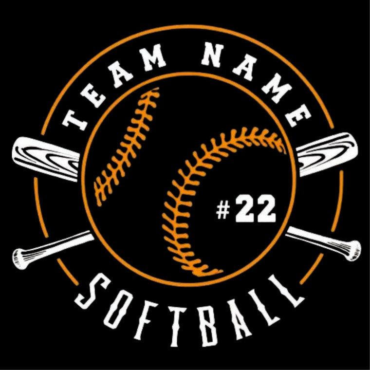 (Qty 2) Customize Team Name Softball DTF transfer