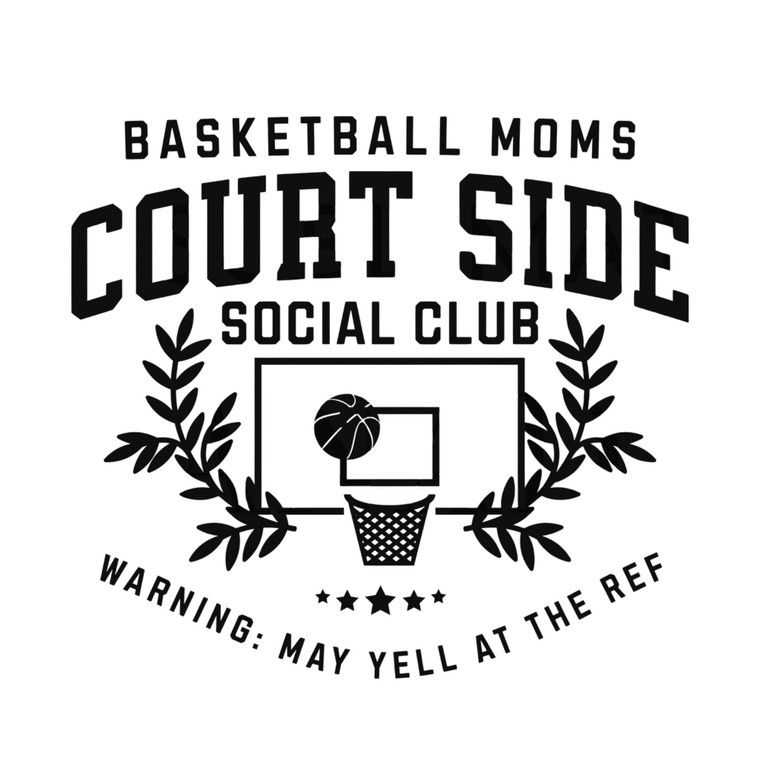 (Qty 2) Basketball Mom Court Side Social Club DTF transfer