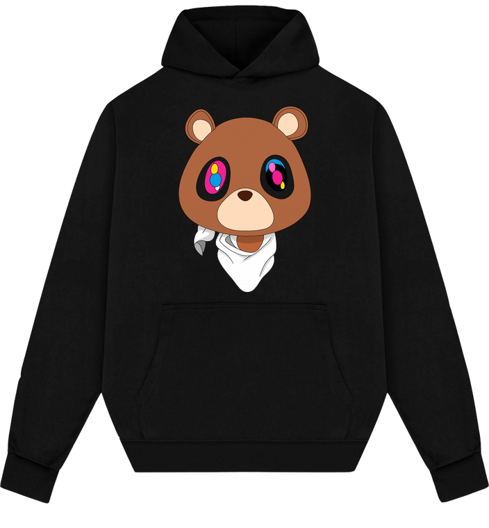 Bear Dropout Logo On Black Unisex Hooded Sweatshirt - DTF