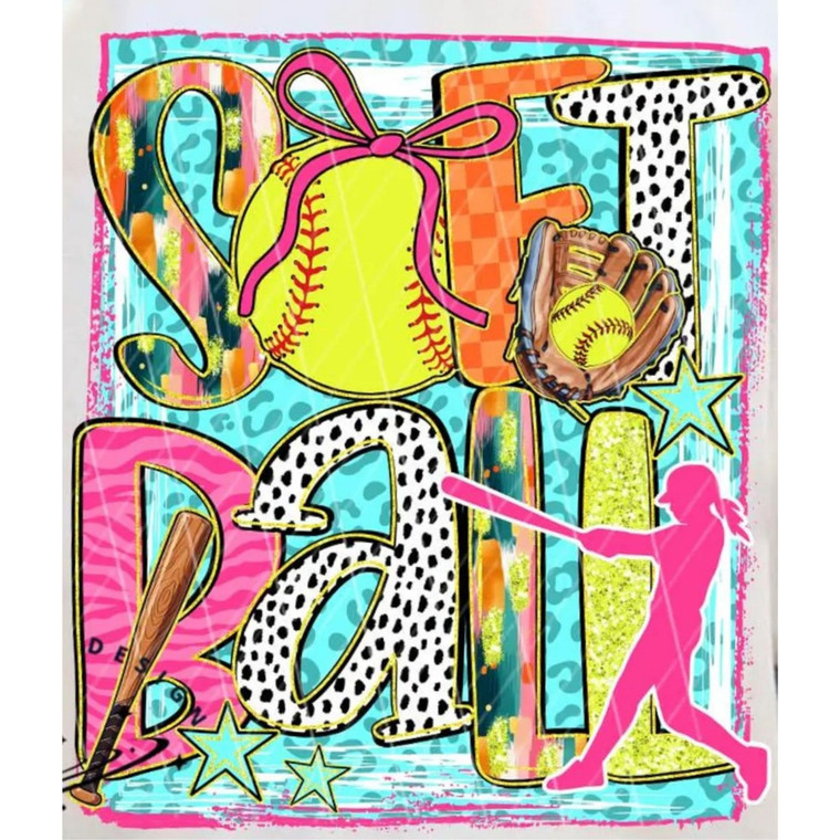 (Qty 2) Softball Girl Player DTF transfer