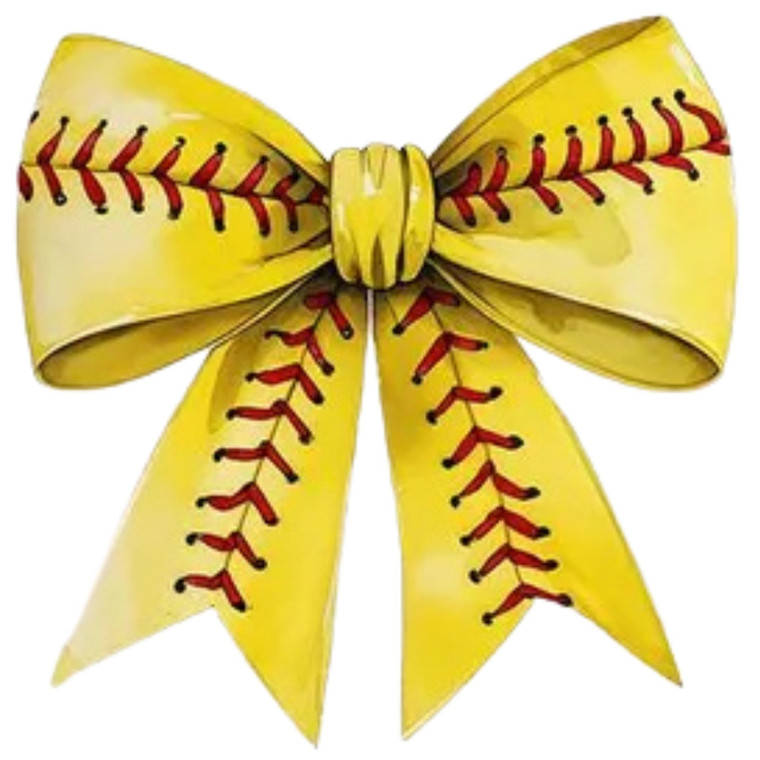 (2 Qty) Yellow Big Soft Ball Bow DTF transfer