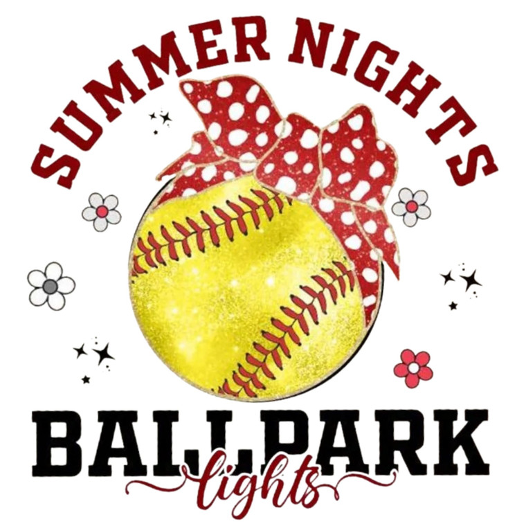 (2 Qty) Summer Night Ball Park Lights DTF transfer