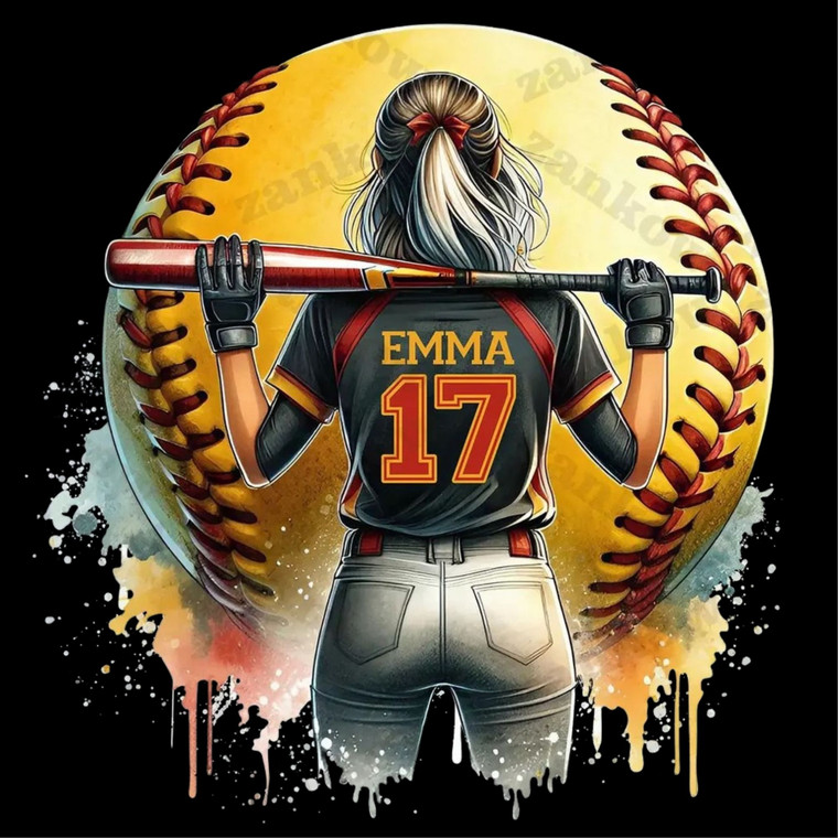 (2 Qty) Soft Ball Player DTF transfer