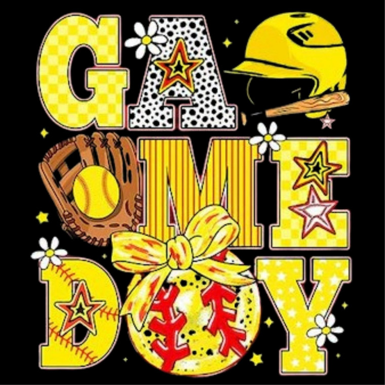 (2 Qty) Game Day Soft Ball DTF transfer