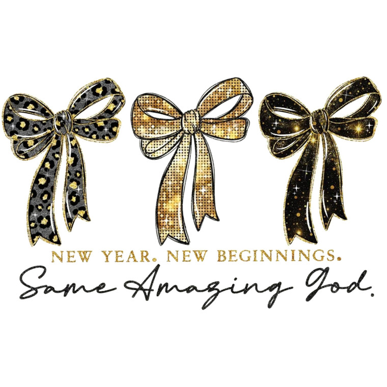 (2 Qty) New Year New Beginnings  DTF transfer