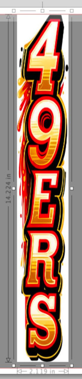 (design fee) (2 Qty) (size 2" x 14") 49ers Sleeve design FOOTBALL SPORTS - custom DTF transfer