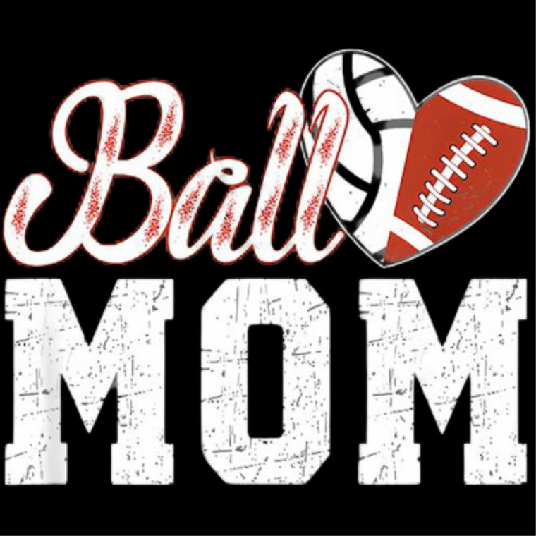 (2 Qty) Ball Mom Heart Balls DTF transfer
