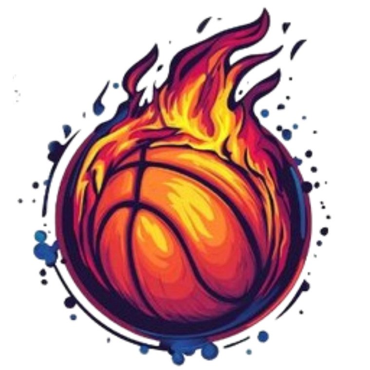 (2 Qty) Basketball Fire DTF transfer