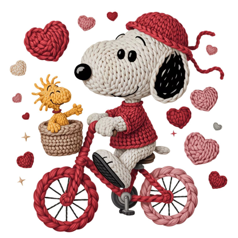 (2 Qty) Snoopy And Cycle DTF transfer