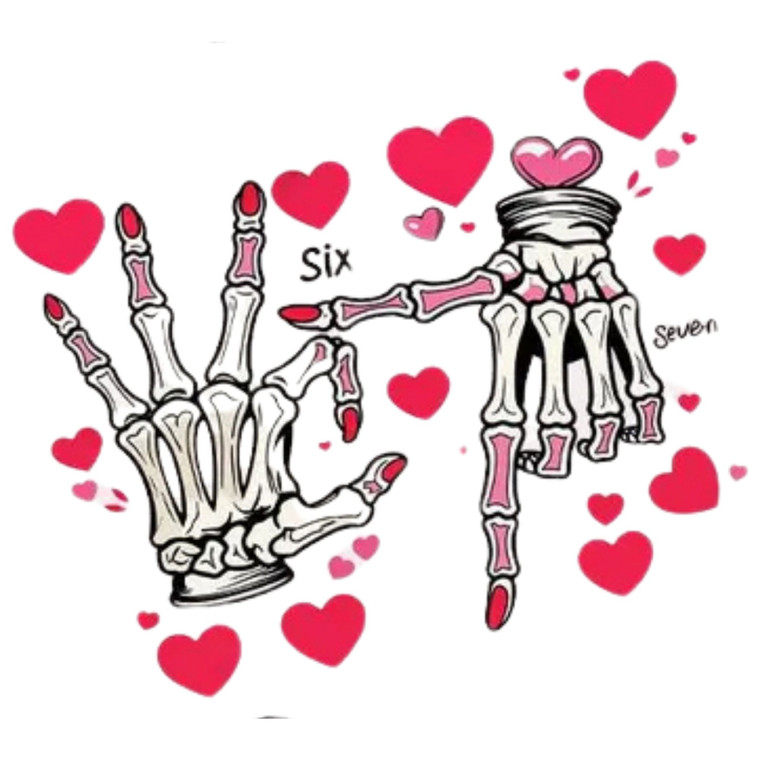 (2 Qty) Hand Skeleton Six Seven DTF transfer