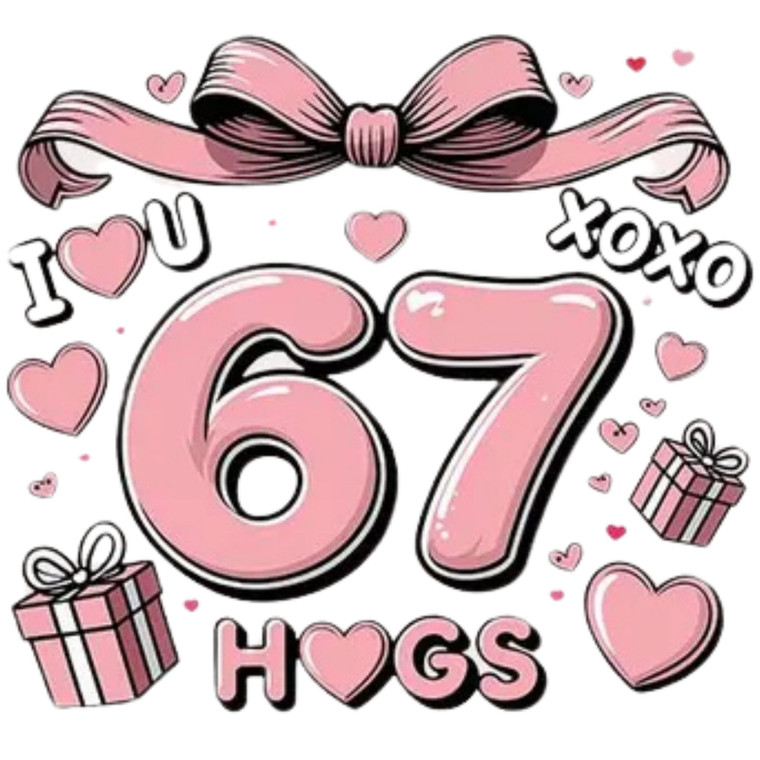 (2 Qty) Retro Six Seven Hugs DTF transfer