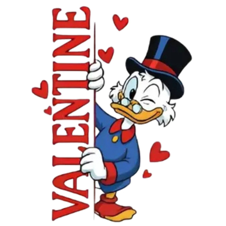 (2 Qty) Valentine Duck DTF transfer