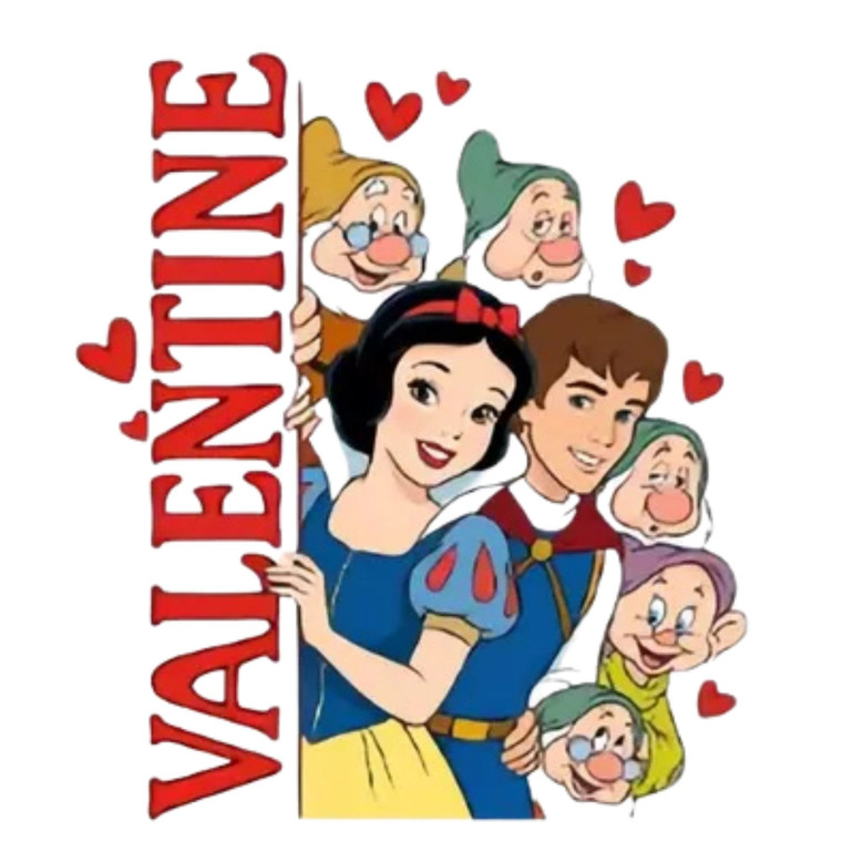 (2 Qty) Valentine Snowwhite DTF transfer