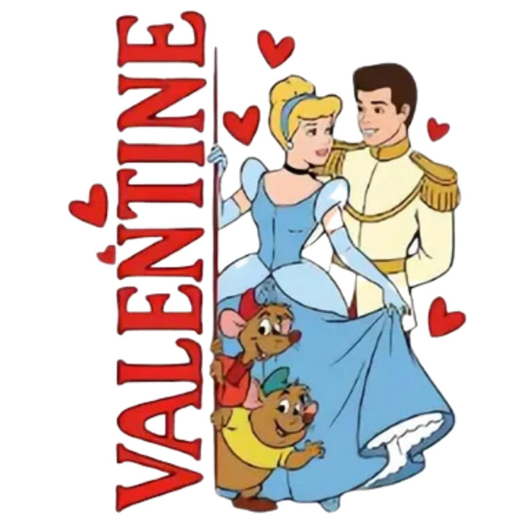 (2 Qty) Valentine Cinderella DTF transfer