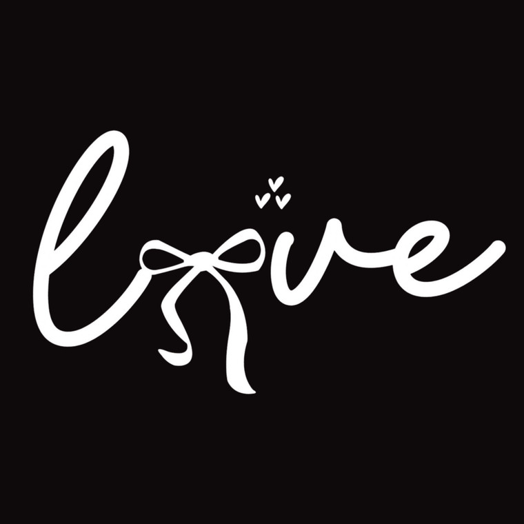 (2 Qty) Love Bow White DTF transfer