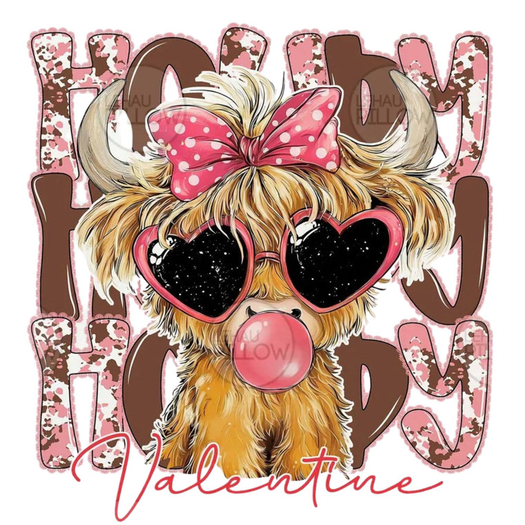 (2 Qty) Howdy Valentine DTF transfer