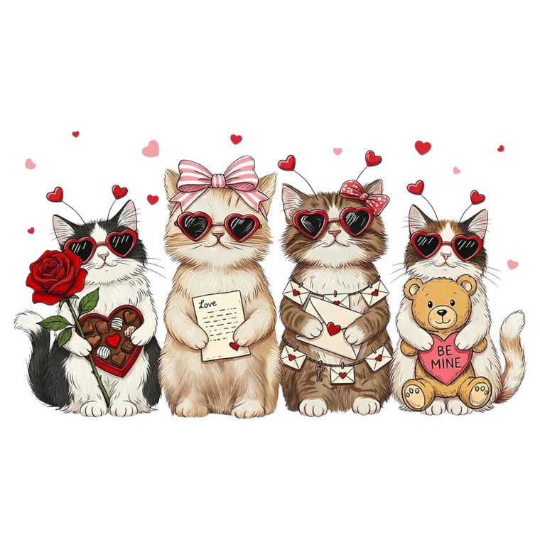 (2 Qty) Four Kittens DTF transfer