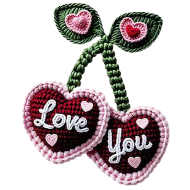 (2 Qty) Love You Yarn DTF transfer