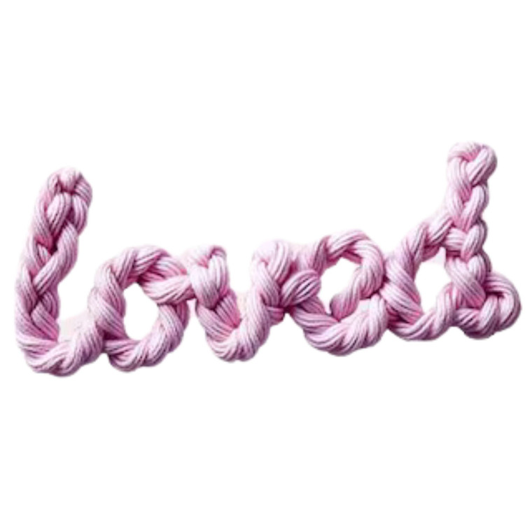 (2 Qty) Loved Light Pink Yarn DTF transfer