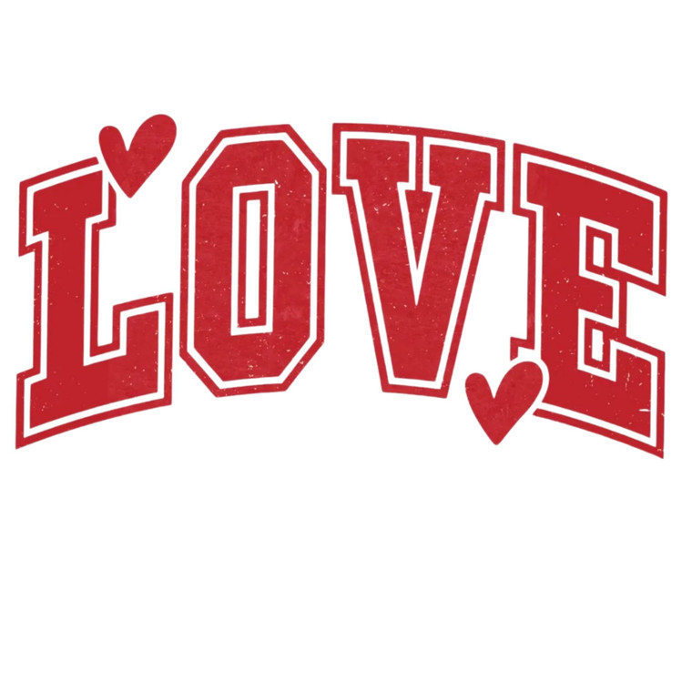 (2 Qty) Love Heart Red DTF transfer