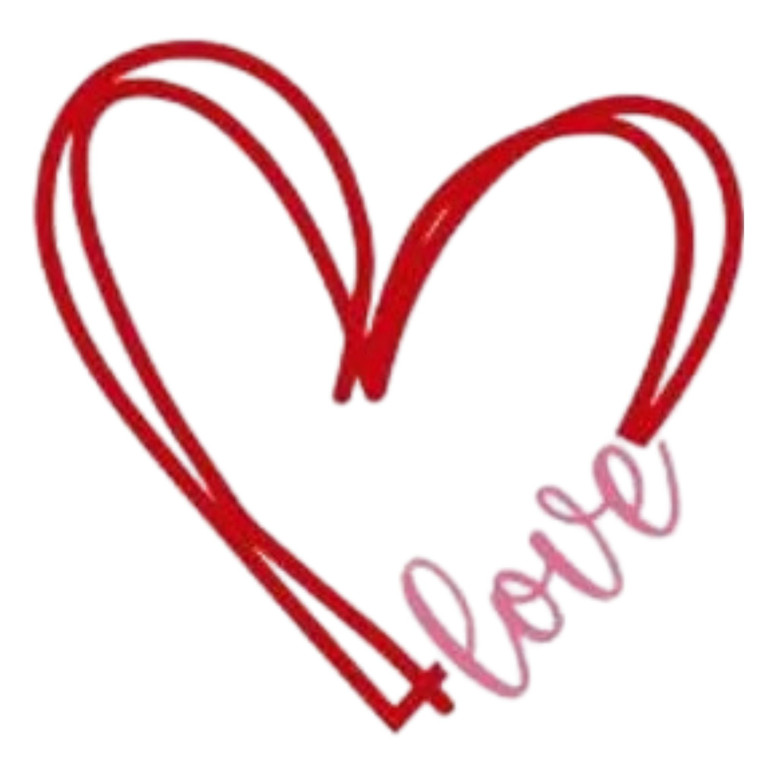 (2 Qty) Love Heart DTF transfer