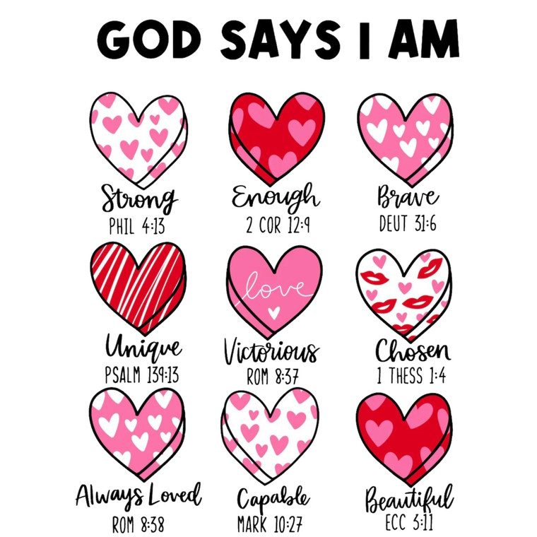 (2 Qty) God Says I Am DTF transfer