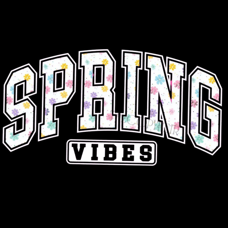 (2 Qty) Spring Vibes White DTF transfer