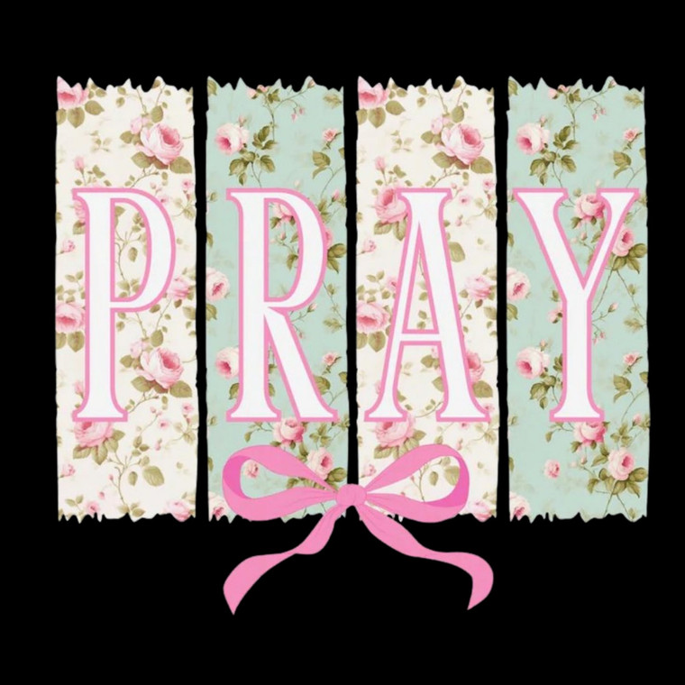 (2 qty) Pray Retro DTF transfers