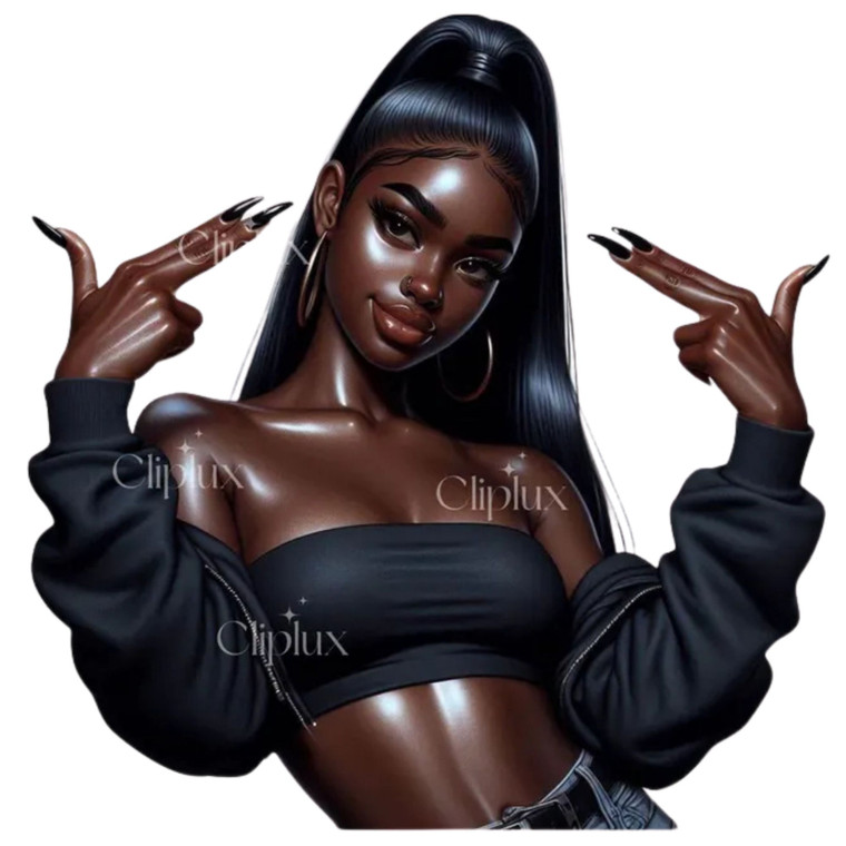 (2 qty) Sleek High Ponytail Baddie DTF transfers