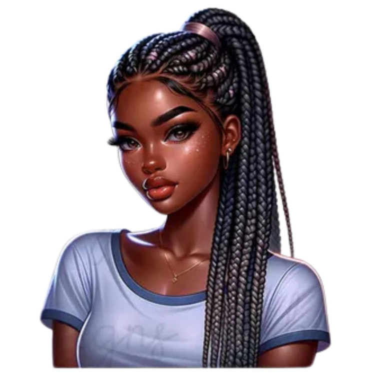 (2 qty) Black Woman With A Modern Aesthetic DTF transfers