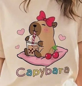 (15 Qty) Capybara drinking Tapioka - DTF transfer