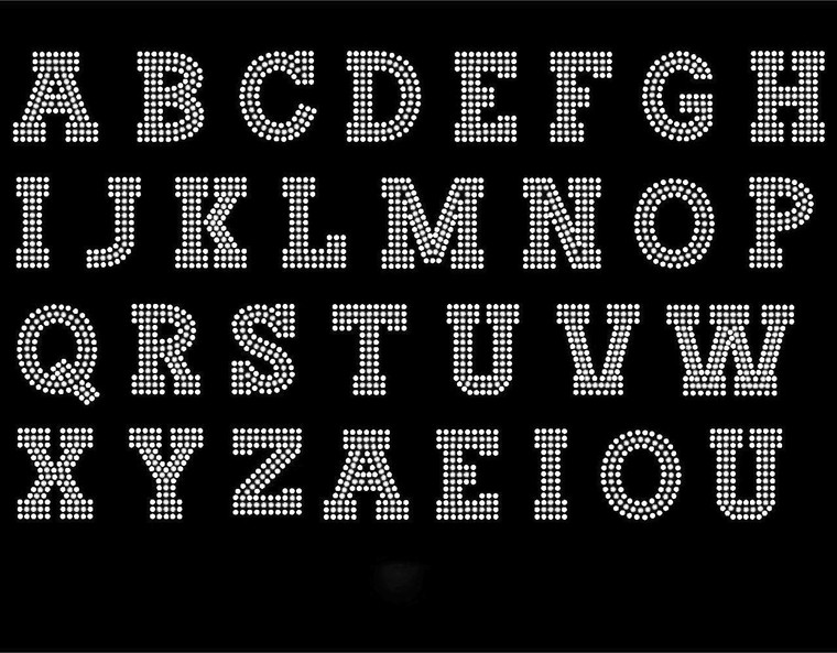2.5" BOLD Letter Alphabet (Total 31 letters) rhinestone transfer