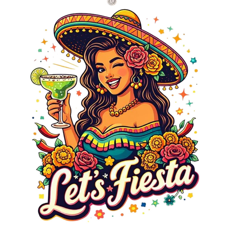 (2 qty) Lets Fiesta - DTF transfers