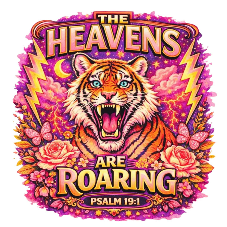 (2 qty) The Heavens Are Roaring Tiger - DTF transfers